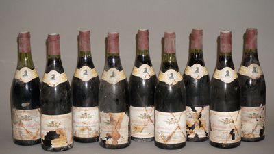 plusieurs bouteilles de vin sont alignées sur une table