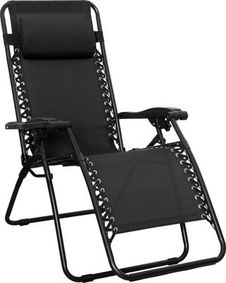 a black zero lounge chair on a white background