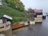 a lot of junk on the side of the road