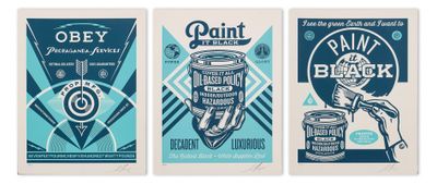 three posters of different types of beer on a white background