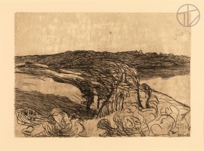 an image of a black and white drawing of a man on a horse