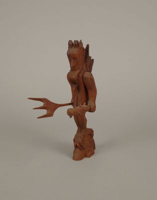 BF (XXème siècle). Diable aux bras articulés tenant un fourc…