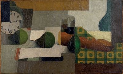 une peinture représentant une peinture d'une personne allongée sur un lit