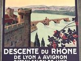 affiche de voyage française représentant un bateau de croisière sur l'eau