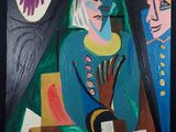 une image représentant un tableau où l'on voit une femme et un homme assis à une table