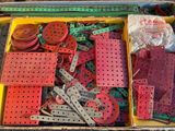 a box full of assorted construction tools in it