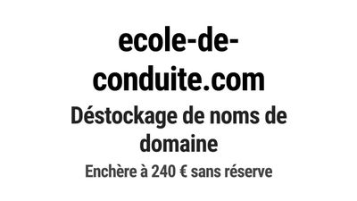 Nom de domaine ecole-de-conduite.