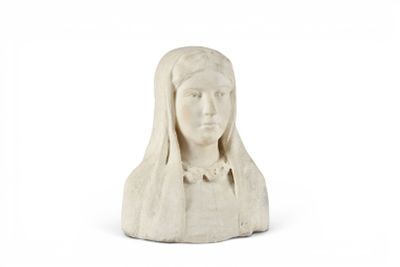 ECOLE vers 1900. Buste de jeune Fille.
