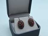 a pair of earrings sitting in a box on a table