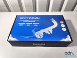 a box with a picture of a blue and white device in it
