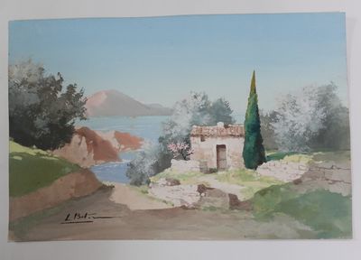 Ecole française du XXe siècle Paysage marine du Sud