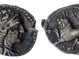 a close up of a coin with a horse on it