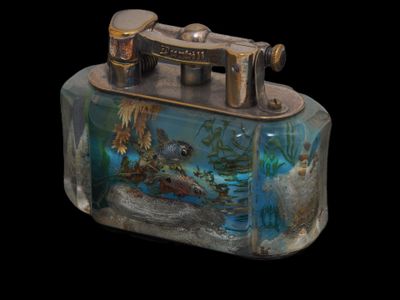 DUNHILL Briquet de table à essence modèle Aquarium en métal … - Photo 1