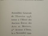 a black and white photo of a book with a picture of a clock on it