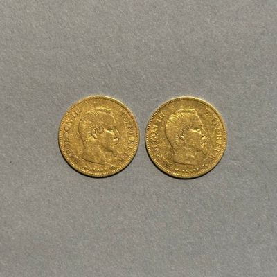 2 MONNAIES en or de 10 francs Napoléon III 1856 A - Poids : … - Photo 1