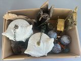 a box full of assorted items sitting on a table
