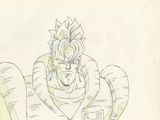 dessin représentant un homme en costume avec un dragon sur la poitrine