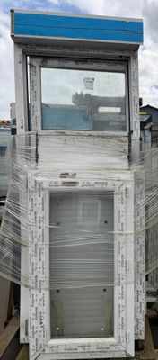 a picture of a window that has been wrapped in plastic