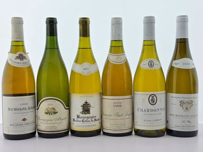plusieurs bouteilles de vin sont alignées sur une table
