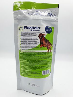 un sachet de Flexodin pour chiens sur fond blanc