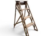 an image of a wooden step stool on a white background