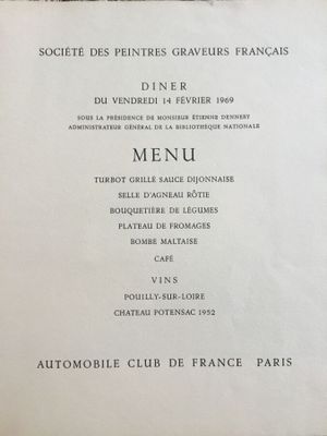 menu for a french restaurant with a picture of a horse