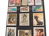 a picture of a collection of stamps on display