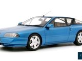 blue model of a car on a white background with a blue background
