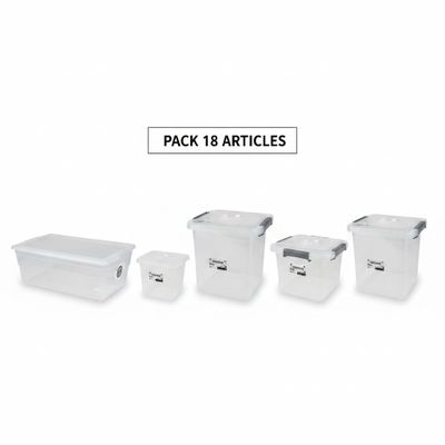 Lot de 18 Boîtes de rangement - URBAN LIVING - dont 5 SUZIE …