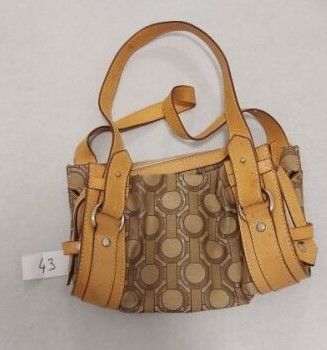 sac à main Coach marron et beige avec bandoulière