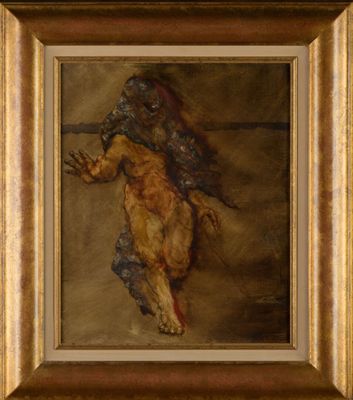 Marc DAVET ( 1951-)" L'effroi " HST, signée et titrée au dos…