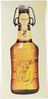 Plaque tôle bière FISCHER. 51 x 24 cm.