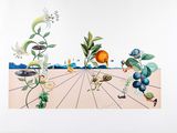 une photo d'un tableau représentant des fruits et des légumes posés sur une table