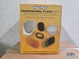 a box with a picture of a professional flash kit on it