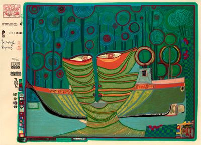 a picture of a painting of two cups on a table
