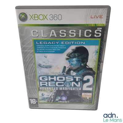 the box of a video game called ghost recon 2 is on display