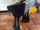 a bench made out of an old piece of wood