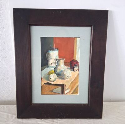 une photo d'une photo représentant une nature morte avec des fruits