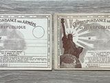 these are two business cards with a picture of a woman holding a gun