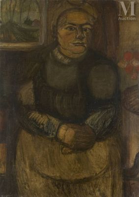 une image d'un tableau représentant une femme en robe jaune