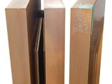 a wooden door with a metal latch on it