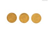 trois pièces d'or, dont une souveraine et une autre souveraine
