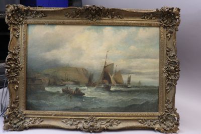 Abraham II HULK (1851 - 1891) "Marine" huile sur toile signé… - Photo 1