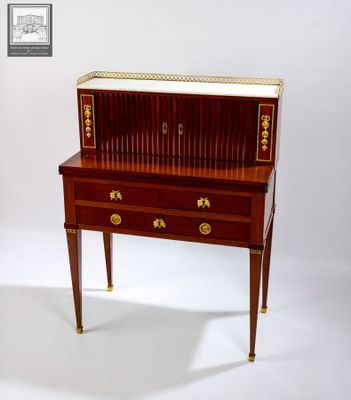 a small desk with a drawer on top of it