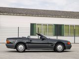 a black convertible car parked in front of a building