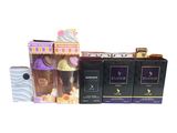 a lot of different types of perfumes in the box