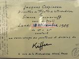 a piece of paper with a handwritten message on it