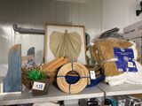 a shelf with various items on it in a store