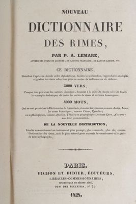 LEMARE : nouveau dict. des rimes.