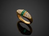 an emerald and diamond ring, by van cleef